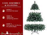 6 FT Artificia Christmas Tree, 812 Branches Light Green & White PVC Tree with Iron Frame Base, Easy 08851736