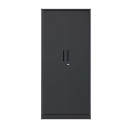 ZUN 72"H Metal Garage Storage Cabinet, Black Tool Steel Locking Cabinet with Doors and 4 Shelves, Tall 74034896