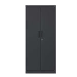 ZUN 71"H Metal Garage Storage Cabinet, Black Tool Steel Locking Cabinet with Doors and 3 Shelves, Tall 81017127