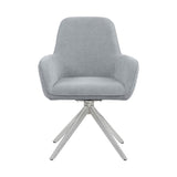 Fabric Upholstered Swivel Dining Arm Chair, Light Grey B016P224457