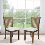 Dining Room Furniture, Dining Chair with LIGHT BROWN Finish Set of 2 Seating Chairs Cushion Seats W2170P208391