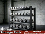 4-Tier Adjustable Storage Rack, Practical Metal Shelving Unit for Home & Office Organization, W1831P601856