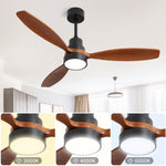 ZUN 52 Inch Integrated LED Indoor Low Profile Ceiling Fan with Light and Remote Control for Patio Living W934P146035