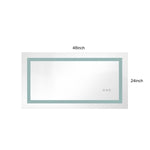 ZUN 48x24 Inch LED Bathroom Mirror with Frontlit and Backlit, Wall Mounted Vanity Mirror with Smart 12765003