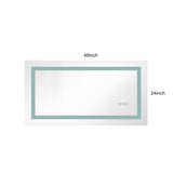 ZUN 48x24 Inch LED Bathroom Mirror with Frontlit and Backlit, Wall Mounted Vanity Mirror with Smart 12765003