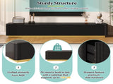 ON-TREND Luxury Fluted TV Stand for TVs Up to 85", Faux Marble Tabletop Media Console with 4 N721P298025B