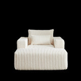 62.5-Inch Corduroy Sponge Sofa Lounge Chair with Removable footrest,No Assembly Required,Fluffy W834P206050