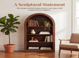 Arched 47.6 Inch, 4-Tier Bookcase, Arched Bookcase, Arch - Modern W2641P562765