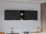 Menlo 59-inch Four Swing Doors Wall Cabinet Black Wengue B06280515