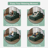 Oversized Chaise Lounge Chair Cozy Cloud Couch, Modern Plush Corduroy Upholstered Sleeper Sofa 82552371