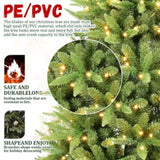 Artificial 7ft Green Christmas Tree with 1180PVC/Hard Needle Mixed Branch Tips, 400L warm white led, 56340225