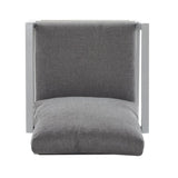 Silver Aluminum Lounge Chair with Sleek Rope Accents and Comfortable Cushions, Perfect for Modern N767P237034W