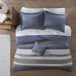 ZUN Full Striped Comforter Set with Bed Sheets B03595908