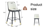 ZUN Modern Two-Tone PU Bar Stool -White and Gray spliced chairs With Gold Decorated Legs.White and W1151P211969