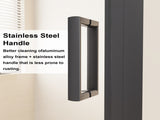 Framed Bi-fold Pivot Shower Door 30"x72" Space-saving Folding Shower Enclosure, 1/4" Clear Tempered W3048P469288