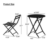 3 Piece Patio Bistro Set of Foldable Round Table and Chairs, Red W1586P143160