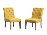 Habit Solid Wood Tufted Parsons Dining Chair, Set of 2, Yellow T2574P164546