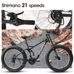 ZUN A26309 26 inch Mountain Bike,Full-Suspension 21 Speeds Drivetrain with Disc-Brake MTB Bicycle, 26*4" W1856P153474