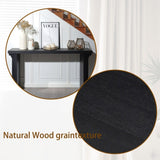 58in Modern Minimalist Black Wooden Console Table for Entryway, Living Room, and Hallway Versatile W2729P252797