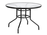 Outdoor Dining Table Round Toughened Glass Table Yard Garden Glass Table 50238784