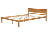 Platform Bed Frame with Headboard, Wood Slat Support, No Box Spring Needed, Full, Oak 00265555