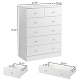 ZUN Modern Simple 6-Drawer Dresser White 92555143