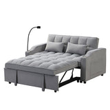 Modern Velvet Loveseat Futon Sofa Couch w/Pullout Bed,Small Love Seat Lounge Sofa with adjustable W2297P224268