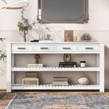 U_Style Stylish Entryway Console Table with 4 Drawers and 2 Shelves, Suitable for Entryways, Living N711P241286K