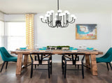16-Light Glass Globe Sputnik Chandelier, 36.6 Mid-Century Modern Chandeliers Black Sputnik Light 37626966
