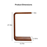 13.77" C Shaped Coffee Table, 2-in-1 Convertible Side End Table, Modern Snack Laptop Table for W3101P548119