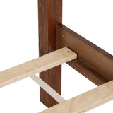 King Pine wooden Bed with Rattan Headboard and Footboard, with Central Enhanced Bed Platform,Walnut W504P269835