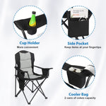 ZUN 35*22*41in Camping Chair Fishing Chair Folding Chair Black Gray 29352425