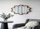 31" x 30" Wooden Accent Mirror with Unique Frame, Wall Mirror for Living Room Bedroom Entryway W2078135196
