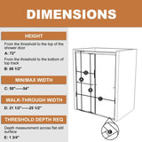 50in. -54 in. x 72 in. Traditional Sliding Shower Door in Matte black with Clear Glass W637123851