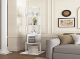 360&deg Rotating Bookshelf with Acrylic Plate, 5-Tier Tall, Floor Rack Simple Bookcase, Modern W409P167480