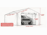 10 x 20 ft Carport Replacement Side Wall, Heavy-Duty Waterproof & UV-Protected Garage Tent Tarp with 83924701