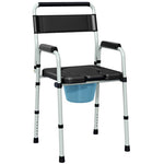 ZUN Black multi-functional portable toilet chair with adjustable height 48179906