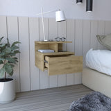 Adele Floating Nightstand with Drawer and Open Storage Shelves B200P188831