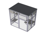 Outdoor Wooden Catio Multi-functional Cat Enclosure, 4 Platforms & 2 Napping Houses, 2 Strong Locks, W3166P476669
