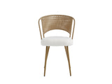 Wicker dining chairs - 4-piece set - Farmhouse soft padded cane back kitchen chair with sponge W3590P453802