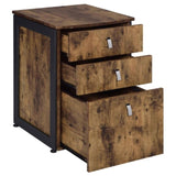 ZUN Antique Nutmeg 3-drawer File Cabinet B062P153724