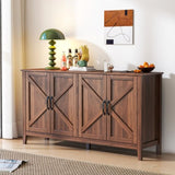 Cabinet with 4 Doors and 4 open shelgves,Freestanding Sideboard Storage Entryway Floor W331P266133