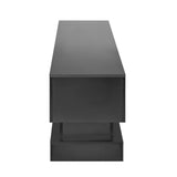 ZUN 51.18inch Black morden TV Stand with LED Lights,high glossy front TV Cabinet,can be assembled in W67963291