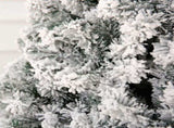 7 FT Pre-lit Snow Flocked Christmas Tree, Artificial Hinged Xmas Pine Tree with 1000 Branch Tips, 95387815