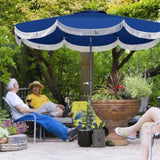 8.8FT Elegance Patio Umbrella, UPF 30 Outdoor Market Umbrella with 8 Ribs, Push Button Tilt,Navy 24616852