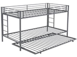 Twin Over Twin Bunk Bed with Trundle, Triple Bunk Beds for Kids Teens Adults, 14867241