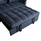 3 in 1 Convertible Sleeper Sofa Bed, Modern Pull Out Couch Bed, Adjustable Backrest, Velvet Loveseat W2121P179227