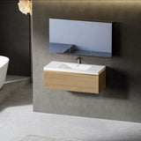 36'' Floating Bathroom Vanity Sink Combo, Modern Wall-Mounted Striped Bathroom Storage Cabinet W1573P265197