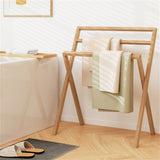 Teak Wood Towel Rack Foldable 93584914