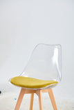 ZUN WOOD leg and transparent back chair,set of 4,dining chair,coffee chair W234P185618